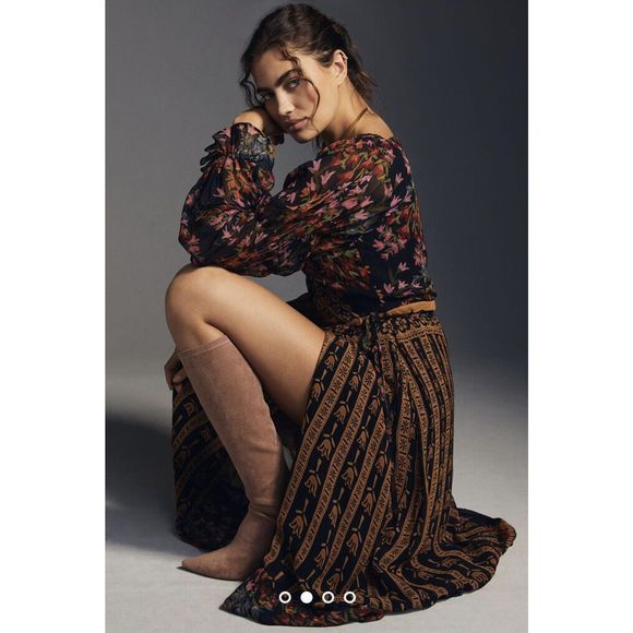 New Farm Rio for Anthropologie Side Slit Maxi Dress Size 2xs - Picture 2 of 8